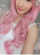 Sweet Pink with Gold Long Curls Lolita Wig