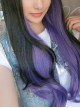 Black Purple Long Curls Lolita Wig