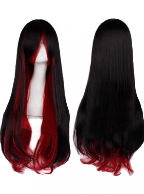 Gothic Black Red Sweet Long Curls Lolita Wig