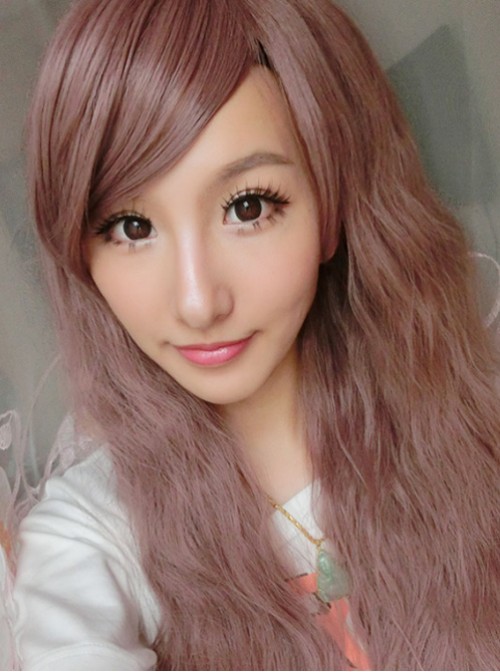 Brown Face Framing Long Curls Lolita Wig