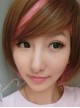 Girl's Sweet Brown Pink Lolita Short Wig