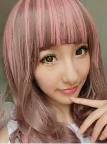 Ayumi Palre Red Pink Curls Loita Wig