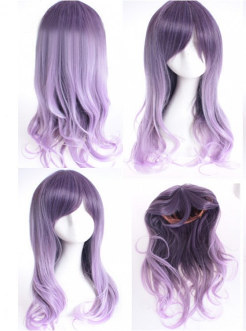 Rosy Brown Purple Curls Sweet Lolita Wig