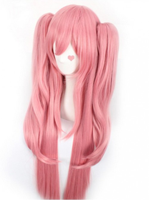 Gril's Anime Cosplay Long Wig With Two Ponytails