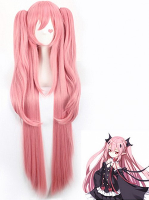 Gril's Anime Cosplay Long Wig With Two Ponytails