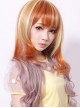 Sweet Housemaid Brown Light Yellow Rosy Brown Long Curls Cosplay Wig