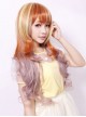 Sweet Housemaid Brown Light Yellow Rosy Brown Long Curls Cosplay Wig