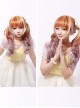 Sweet Housemaid Brown Light Yellow Rosy Brown Long Curls Cosplay Wig