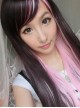 Rosy Brown Light Pink Sweet Long Lolita Straight Wig
