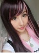 Rosy Brown Light Pink Sweet Long Lolita Straight Wig