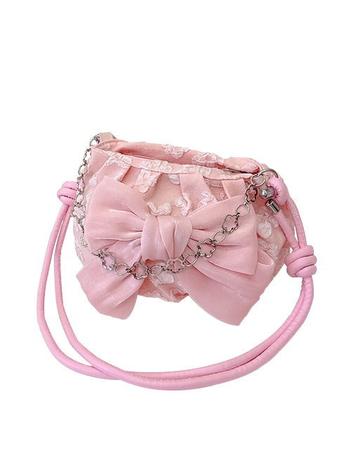 Princess Style Cute Bow Flower Metal Sweet Lolita Kids Hand-Held Messenger Bag