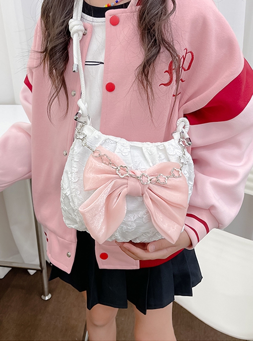 Princess Style Cute Bow Flower Metal Sweet Lolita Kids Hand-Held Messenger Bag