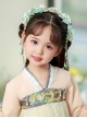 China Wind Blue Flowers Super Fairy Hanfu Tassel Hairpin Kids Hair Accessories Set