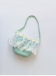 Small Fresh Mini Straw Lace Flower Classic Lolita Kids Messenger Bag