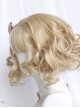 Light Gold Cute Retro Doll Wave Roll Air Bangs Classic Lolita Short Hair Wig