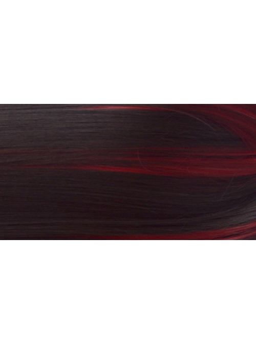 Hearts Q Black Daily Air Bangs Princess Cut Long Straight Hair Red Hair Classic Lolita Wig