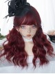 Fashion Big Wavy Curls Air Bangs Sexy Wine Red Classic Lolita Long Wig
