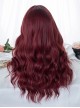 Fashion Big Wavy Curls Air Bangs Sexy Wine Red Classic Lolita Long Wig