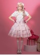 Cream Cat Series Cute Soft Girl Daily Ruffled Bow Kitten Print Sweet Lolita Dress