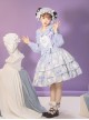 Cream Cat Series Cute Soft Girl Daily Ruffled Bow Kitten Print Sweet Lolita Dress