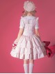 Cream Cat Series Cute Soft Girl Daily Ruffled Bow Kitten Print Sweet Lolita Dress