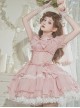 Butterfly Cross Dream Series Girls Turtleneck Solid Color Hollow Lace Bow-Knot Frenulum Short Sleeve Sweet Lolita Dress