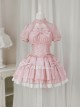 Butterfly Cross Dream Series Girls Turtleneck Solid Color Hollow Lace Bow-Knot Frenulum Short Sleeve Sweet Lolita Dress