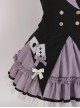 Black-Purple Cute Sweet Handsome Cool Metal Decoration Solitaire Bow-Knot Swallowtail Sleeveless Punk Lolita Dress