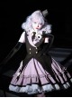 Black-Purple Cute Sweet Handsome Cool Metal Decoration Solitaire Bow-Knot Swallowtail Sleeveless Punk Lolita Dress