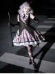 Black-Purple Cute Sweet Handsome Cool Metal Decoration Solitaire Bow-Knot Swallowtail Sleeveless Punk Lolita Dress