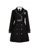 Solid Color Handsome Cool Metal Decoration Waist Belt Long Sleeve School Lolita Dresses