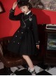 Solid Color Handsome Cool Metal Decoration Waist Belt Long Sleeve School Lolita Dresses