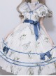 Ukiyo Flower Series Elegant Turtleneck Ruffle Print Lace Bow-Knot Frenulum Sleeveless Classic Lolita Dress