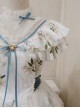 Ukiyo Flower Series Elegant Turtleneck Ruffle Print Lace Bow-Knot Frenulum Sleeveless Classic Lolita Dress