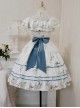 Ukiyo Flower Series Elegant Turtleneck Ruffle Print Lace Bow-Knot Frenulum Sleeveless Classic Lolita Dress