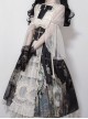 Butterfly Mankong Series Retro Elegant Lotus Leaf Turtleneck Print Trumpet Sleeve Lace Frenulum Classic Lolita Skirt Suit