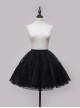 Black Fluffy Mesh Punk Style Silver Yarn Trim Classic Lolita Elastic Band Petticoat