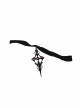Gothic Dark Style Personalized Red Jewelry Decoration Lolita Black Metal Cross Necklace