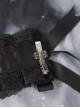 Gothic Black Wings Lace Cross Bow-Knot Frenulum Halloween Gothic Lolita Headband