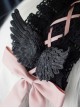 Gothic Black Wings Lace Cross Bow-Knot Frenulum Halloween Gothic Lolita Headband