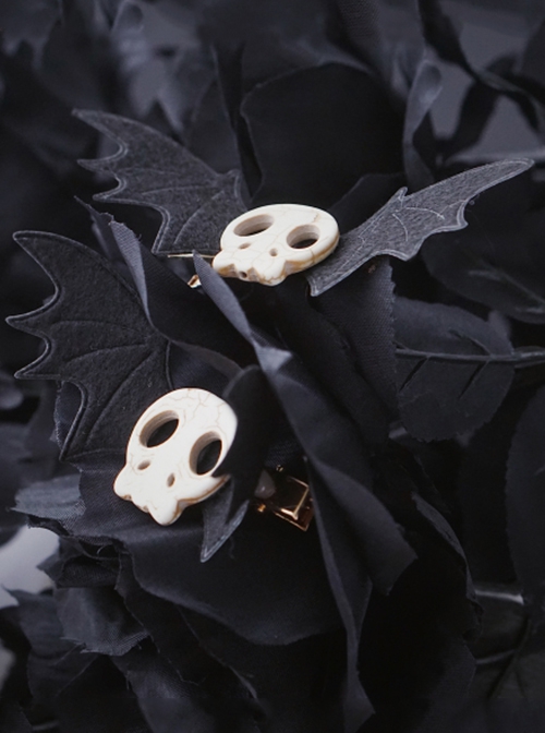 Gothic Black Bat Skull Halloween Gothic Lolita Hair Hairpin