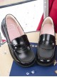 College Style Solid Color Pu Student Uniform Round Head Daily Soft Girl Classic Lolita Low-Heeled Shoes
