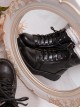 Sweet Cool Solid Color Lace-Up Round Head Soft Girl Autumn-Winter Daily Short Tube Classic Lolita Martin Boots