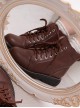 Sweet Cool Solid Color Lace-Up Round Head Soft Girl Autumn-Winter Daily Short Tube Classic Lolita Martin Boots