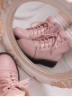 Sweet Cool Solid Color Lace-Up Round Head Soft Girl Autumn-Winter Daily Short Tube Classic Lolita Martin Boots