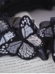 Gothic Black Ruffle Dream Embroidered Butterfly Gothic Lolita Headband