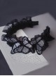 Gothic Black Ruffle Dream Embroidered Butterfly Gothic Lolita Headband