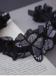 Gothic Black Ruffle Dream Embroidered Butterfly Gothic Lolita Headband