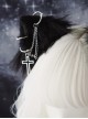 Solid Color Dark Cross Metal Chain Decorative Punk Lolita Plush Cat Ear Hairpin