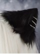 Solid Color Dark Cross Metal Chain Decorative Punk Lolita Plush Cat Ear Hairpin